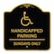 Signmission Handicapped Parking-Sundays W/ Graphic, Black & Gold Aluminum Sign, 18" x 18", BG-1818-23917 A-DES-BG-1818-23917 - alternate 1